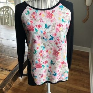 YUMI KNITWEAR  BUTTERFLY SWEATER BLACK SZ 2/4